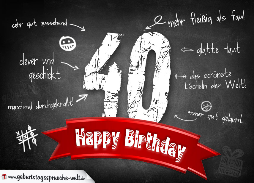 Gratulation 40 Geburtstag Kollege