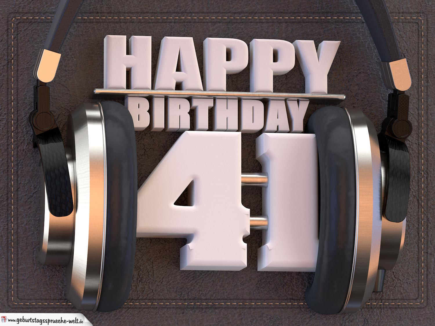 41. Geburtstag Karte Happy Birthday Kopfhörer GeburtstagssprücheWelt