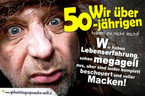 Geburtstagsspruch zum 50. Geburtstag als Spruchbild