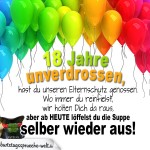 Frecher kurzer Reim als Geburtstagskarte zum 18. Geburtstag