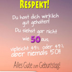 Geburtstagswunschkarte zum 50. Geburtstag