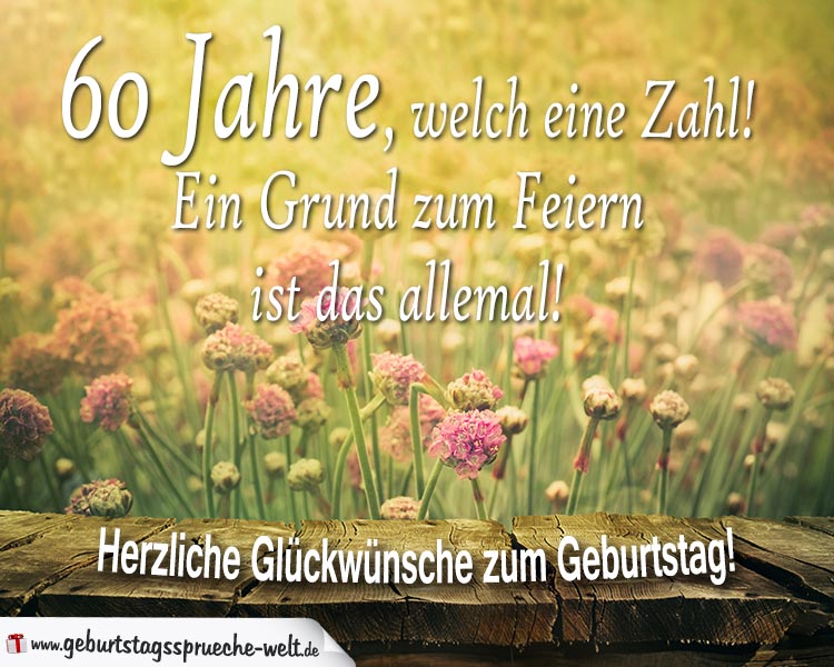 60 Geburtstag Glückwunschkarte GeburtstagssprücheWelt