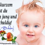 Spruchkarte zum Geburtstag mit Babykopf