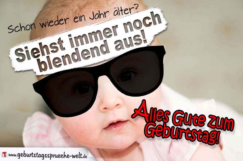 Geburtstagskarte - Cooles Baby mit Sonnenbrille