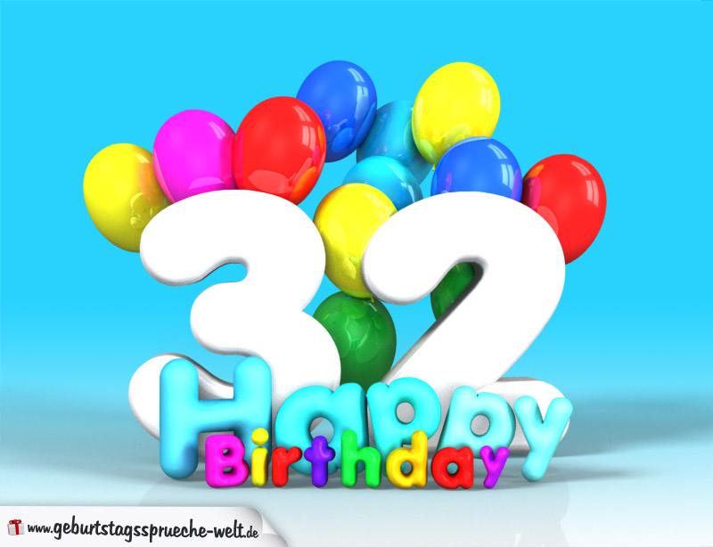 Happy Birthday 32 Logo