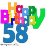 Kostenlose bunte Geburtstagskarte zum 58. Geburtstag