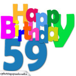 Kostenlose bunte Geburtstagskarte zum 59. Geburtstag
