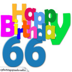 Kostenlose bunte Geburtstagskarte zum 66. Geburtstag