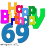 Kostenlose bunte Geburtstagskarte zum 69. Geburtstag
