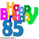 Kostenlose bunte Geburtstagskarte zum 85. Geburtstag