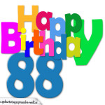 Kostenlose bunte Geburtstagskarte zum 88. Geburtstag