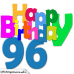 Kostenlose bunte Geburtstagskarte zum 96. Geburtstag