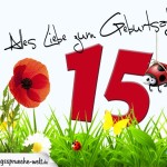 Geburtstagsspruch als Karte zum 15. Geburtstag