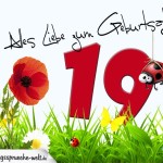 Geburtstagsspruch als Karte zum 19. Geburtstag