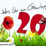 Geburtstagsspruch als Karte zum 20. Geburtstag