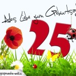 Geburtstagsspruch als Karte zum 25. Geburtstag