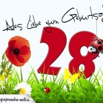 Geburtstagsspruch als Karte zum 28. Geburtstag