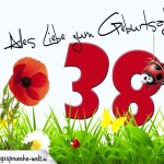 Geburtstagsspruch als Karte zum 38. Geburtstag