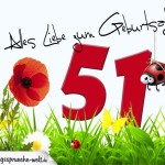 Geburtstagsspruch als Karte zum 51. Geburtstag