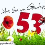 Geburtstagsspruch als Karte zum 53. Geburtstag