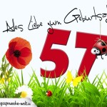 Geburtstagsspruch als Karte zum 57. Geburtstag