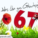 Geburtstagsspruch als Karte zum 67. Geburtstag