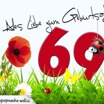 Geburtstagsspruch als Karte zum 69. Geburtstag