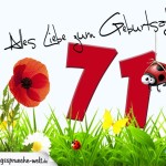 Geburtstagsspruch als Karte zum 71. Geburtstag