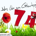 Geburtstagsspruch als Karte zum 74. Geburtstag