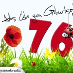 Geburtstagsspruch als Karte zum 76. Geburtstag