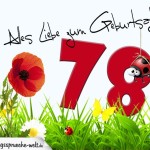 Geburtstagsspruch als Karte zum 78. Geburtstag