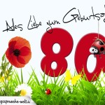 Geburtstagsspruch als Karte zum 80. Geburtstag