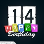 Schone Happy Birthday Geburtstagskarte zum 14. Geburtstag