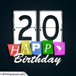 Schone Happy Birthday Geburtstagskarte zum 20. Geburtstag