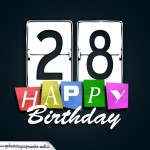 Schone Happy Birthday Geburtstagskarte zum 28. Geburtstag
