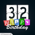 Schone Happy Birthday Geburtstagskarte zum 32. Geburtstag