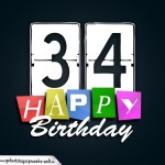 Schone Happy Birthday Geburtstagskarte zum 34. Geburtstag