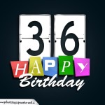 Schone Happy Birthday Geburtstagskarte zum 36. Geburtstag
