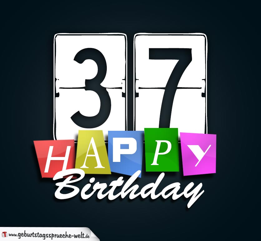 37. Geburtstag Happy Birthday Geburtstagskarte