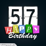 Schone Happy Birthday Geburtstagskarte zum 57. Geburtstag