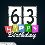 Schone Happy Birthday Geburtstagskarte zum 63. Geburtstag