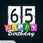 Schone Happy Birthday Geburtstagskarte zum 65. Geburtstag