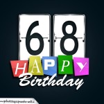 Schone Happy Birthday Geburtstagskarte zum 68. Geburtstag