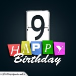 Schone Happy Birthday Geburtstagskarte zum 9. Geburtstag