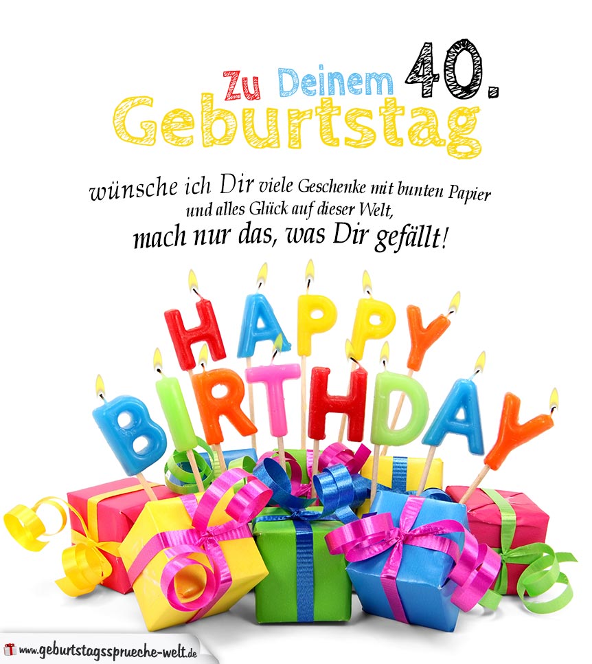Geburtstagskarten Zum Ausdrucken 40 Geburtstag Geburtstagsspruche Welt
