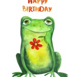 Happy Birthday Geburtstagskarte mit Froschmotiv