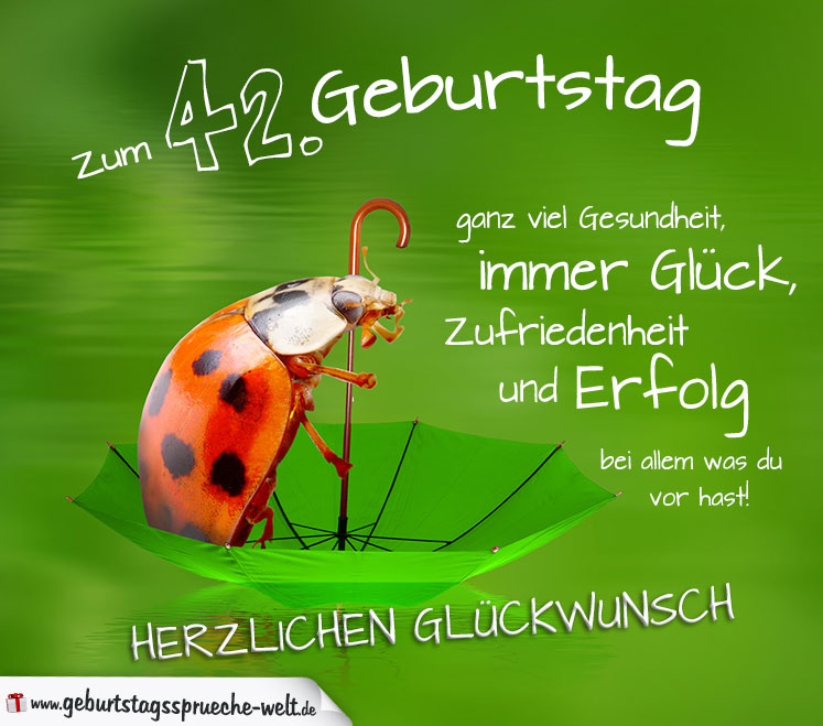 42. Geburtstag Karte Herzlichen Glückwunsch GeburtstagssprücheWelt