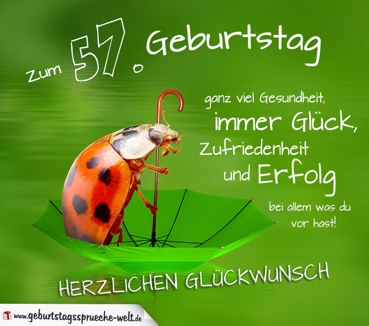 57. Geburtstag Karte Herzlichen Glückwunsch - Geburtstagssprüche-Welt