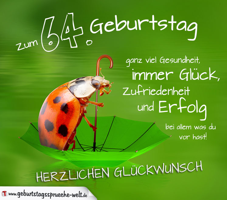 64. Geburtstag Karte Herzlichen Glückwunsch - Geburtstagssprüche-Welt