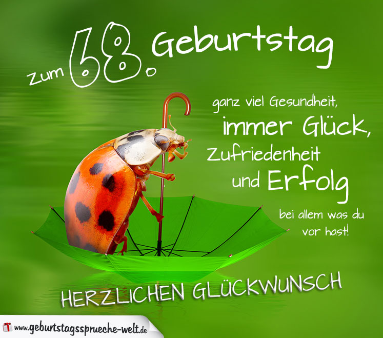 68. Geburtstag Karte Herzlichen Glückwunsch GeburtstagssprücheWelt